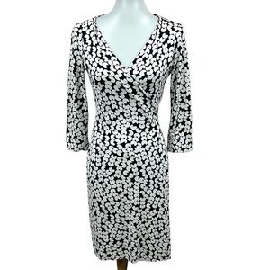 Rare Vintage Y2K Diane Von Furstenburg Silk Knit Julian Wrap Dress Pac-Man Print